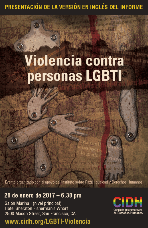 CIDH presentará informe “Violencia contra personas LGBTI”.