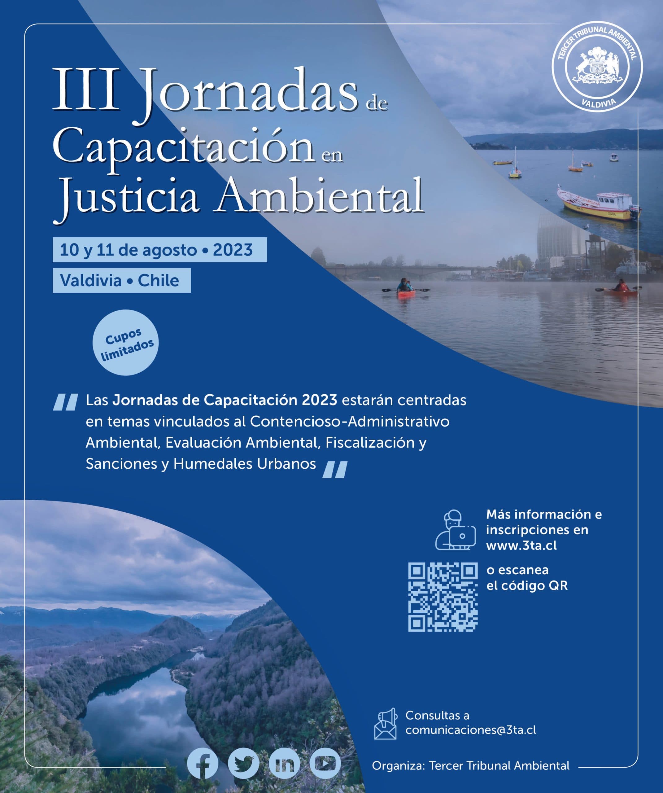 Tribunal Ambiental convoca a jornadas de capacitación sobre justicia ambiental.