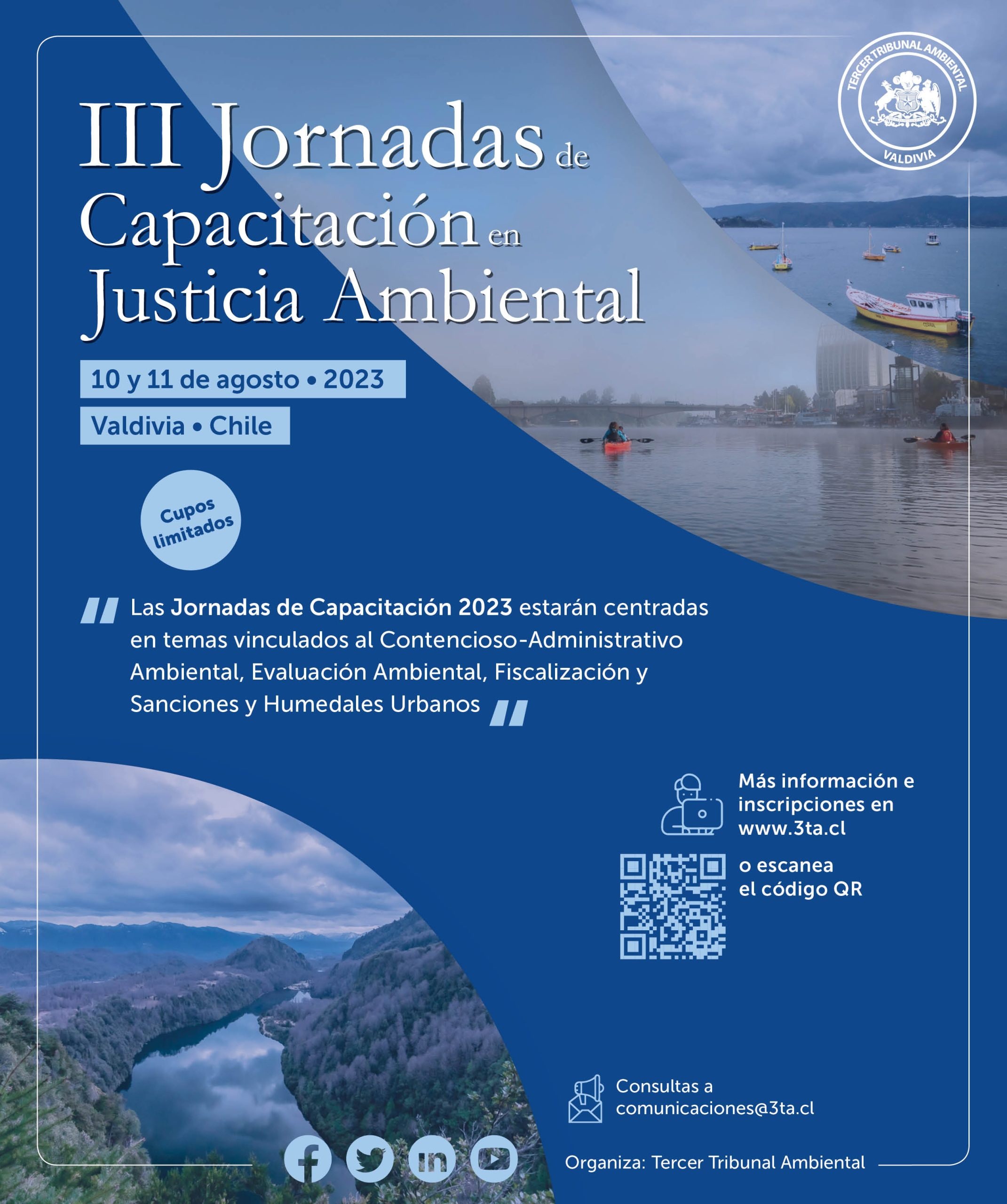 Tribunal Ambiental convoca a jornadas de capacitación sobre justicia ambiental.
