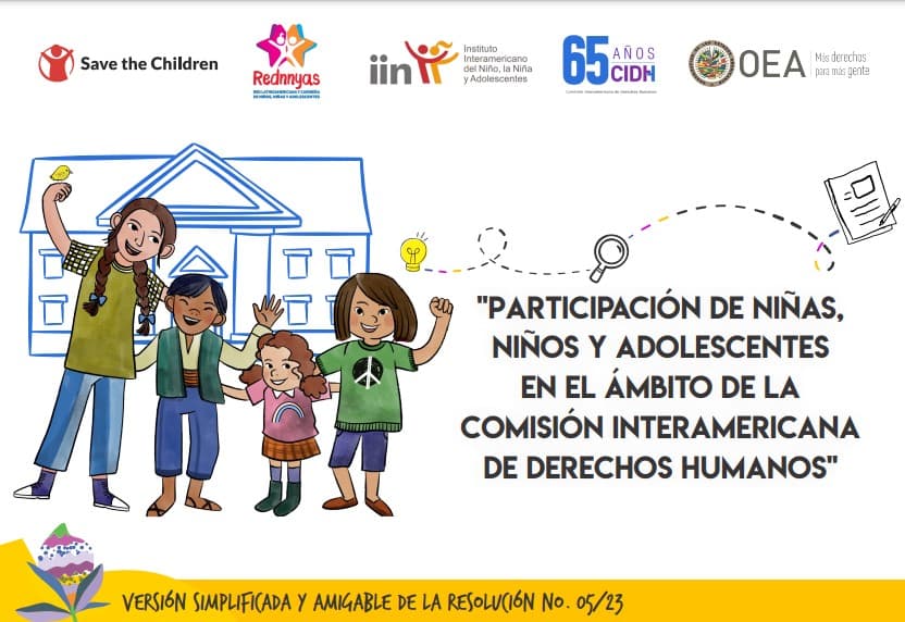 CIDH publica versión simplificada y amigable de la Resolución No. 05/23 sobre participación de niños, niñas y adolescentes.