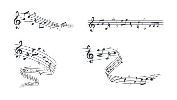 Music sheet. Musical note set. Music note stave staff