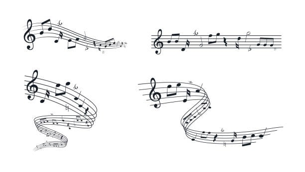 Music sheet. Musical note set. Music note stave staff