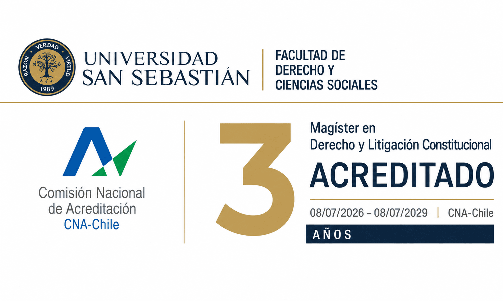 La CNA acredita por tres años el Magíster en Derecho y Litigación Constitucional de la Universidad San Sebastián