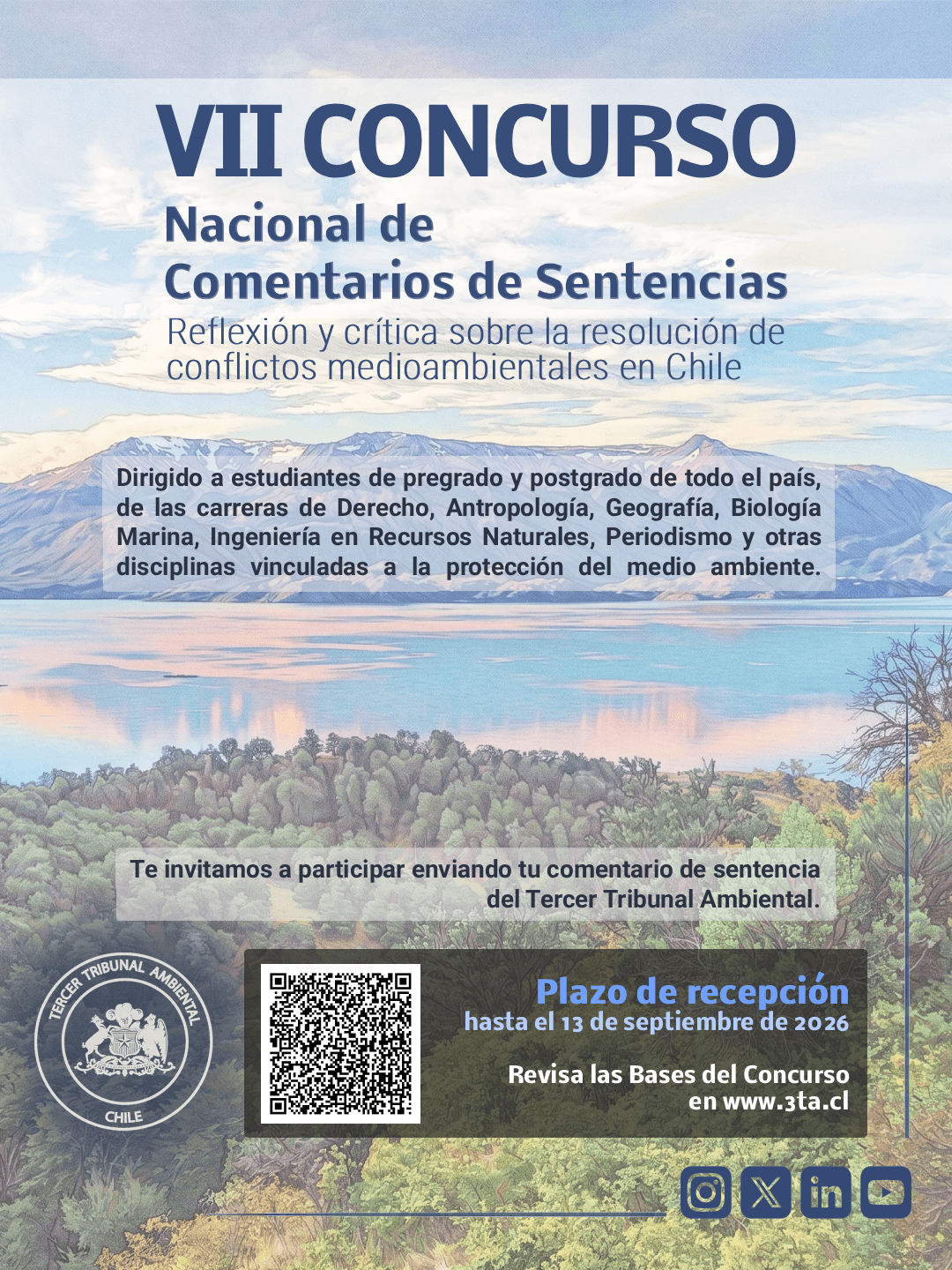 Tercer Tribunal Ambiental abre convocatoria para una nueva versión del Concurso de Comentarios de Sentencias