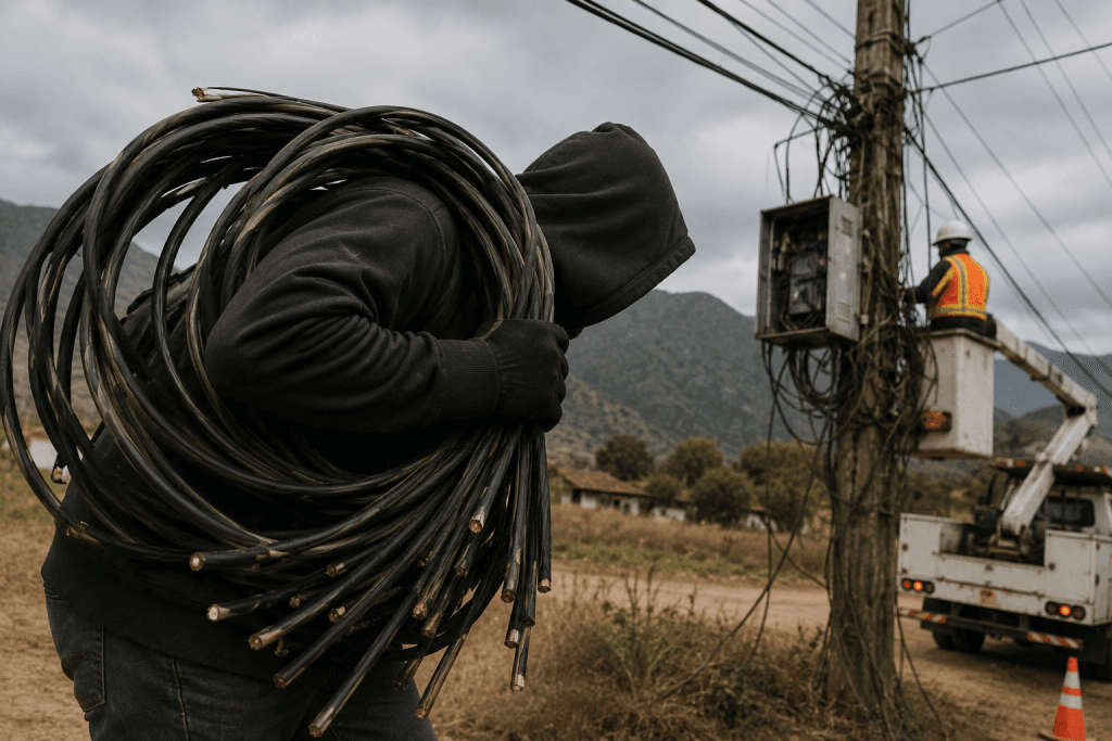 Proyecto de ley propone aumentar penas por robo de cables en zonas rurales y reforzar persecución de su comercialización